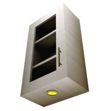 HYBRID Single Door Wall Cabinet (with Hinge Door) With Glass Doors & Lights