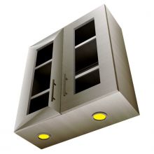HYBRID Double Door Wall Cabinet With Glass Doors & Lights
