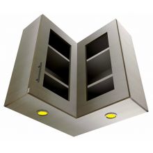 L Shaped Corner Wall Cabinet With Glass Doors & Lights