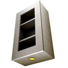 Handleless Single Door (with Hinge Door) Wall Cabinet With Glass Doors & Lights