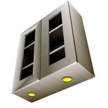 Handleless Double Door Wall Cabinet With Glass Doors & Lights