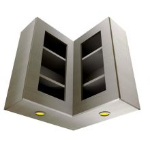 Handleless L Shaped Corner Wall Cabinet With Glass Doors & Lights