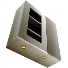 Handleless Straight Corner Wall Cabinet With Glass Doors & Lights